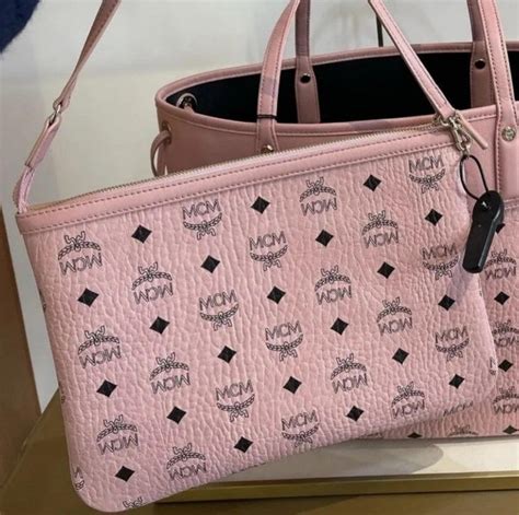 pink mcm bag replica|inside of mcm bag.